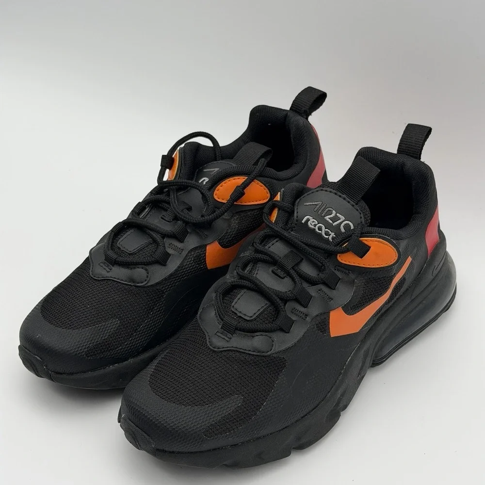 Nike Air Max 270 React Magma Lava Black Red Orange CV9638-001 Youth Size 6Y 7.5W